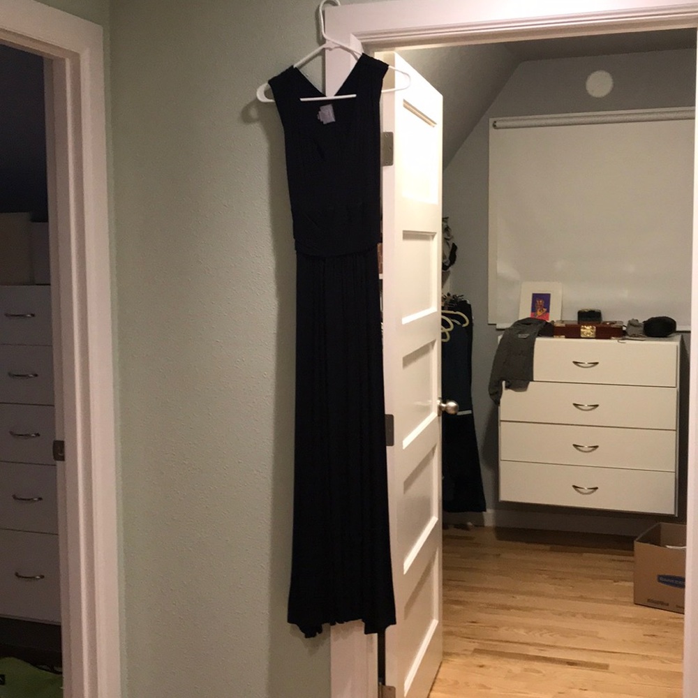 Black maxi dress from Anthropologie